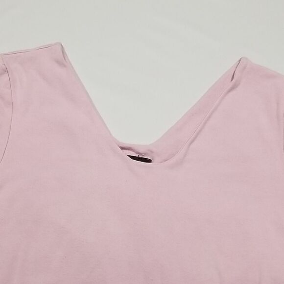 🎁5/$25 Moda International Shirt Women's Medium Pink Short Sleeve Exercise - Picture 2 of 5